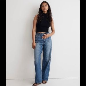 NWT Madewell Petite Curvy Superwide Leg Jeans in Fannin Wash
